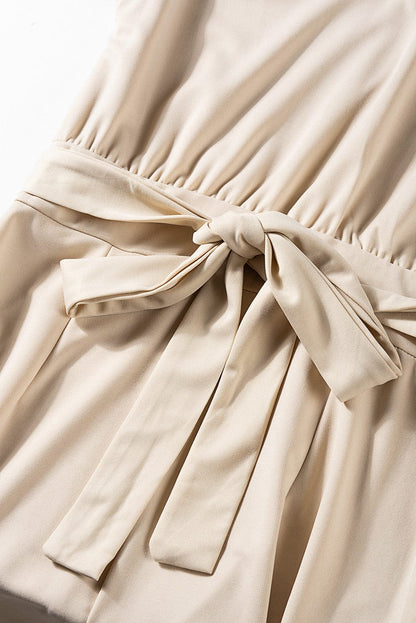 Glamorous Apricot Wide Leg Jumpsuit with Belt