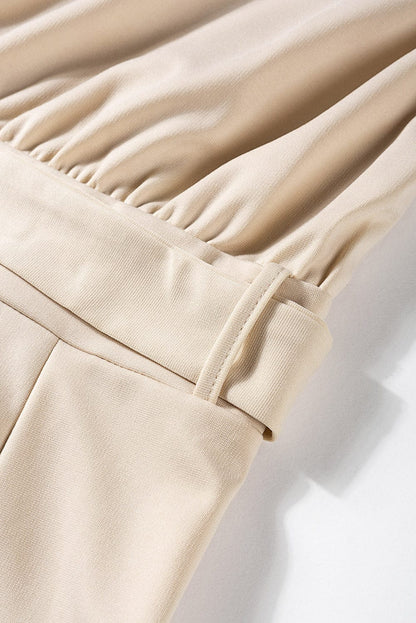 Glamorous Apricot Wide Leg Jumpsuit with Belt