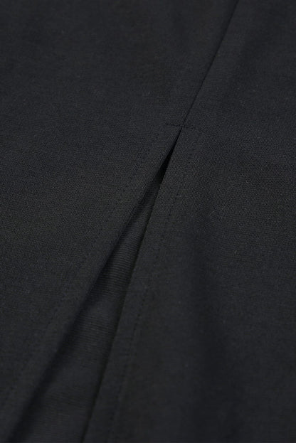 Glamorous Black Rhinestone Straps Feathered Bodycon Midi Dress with Side Slit