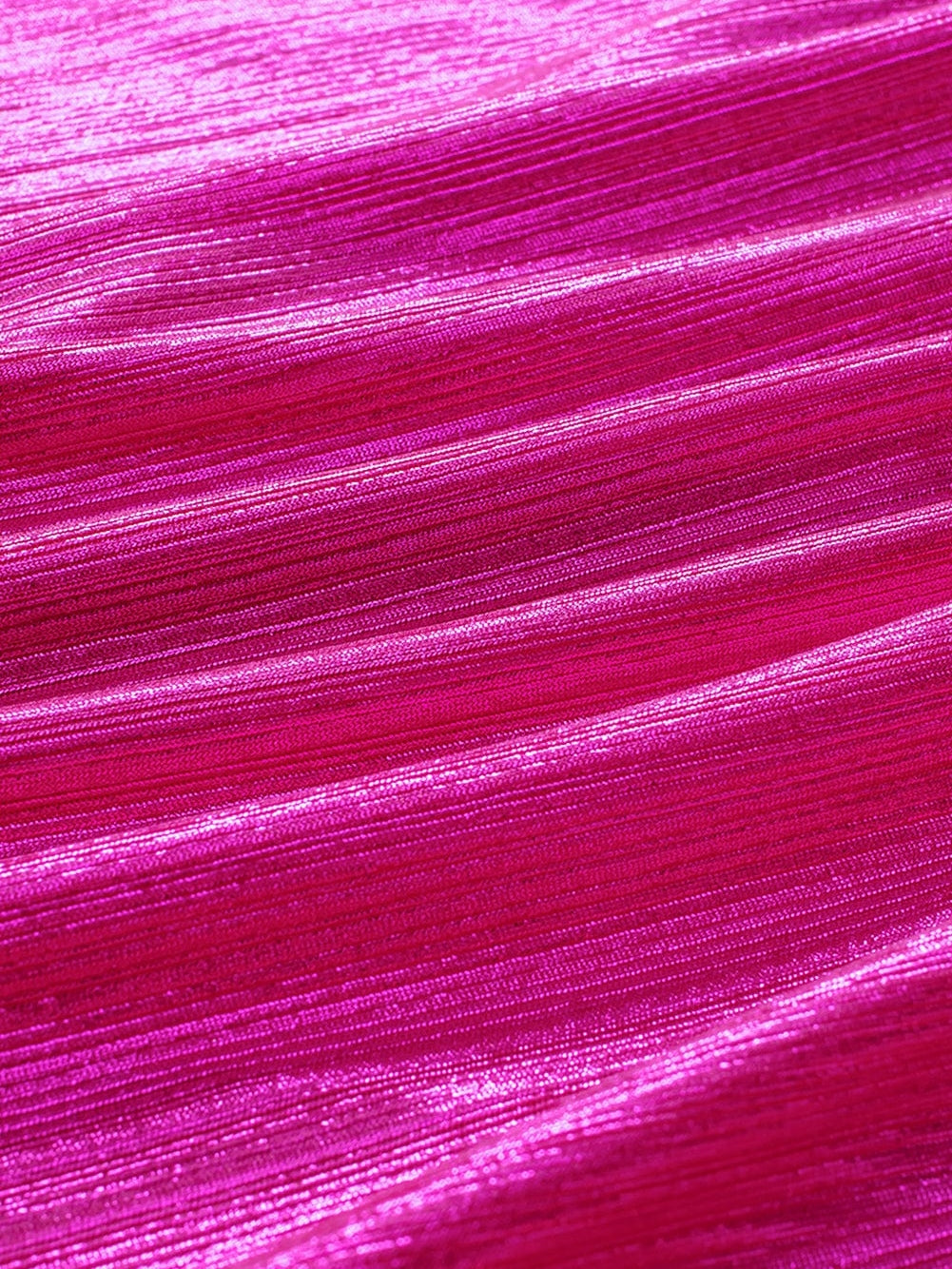 Glamorous Pink Satin Open Back Blouse with Ruched Sleeves