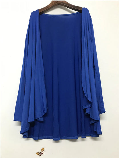 Women's Cardigan Sweater Open Front Ribbed Knit Polyester Oversized Fall Winter Daily Going out Weekend Stylish Casual Soft Long Sleeve Solid Color Black White Navy Blue M L XL