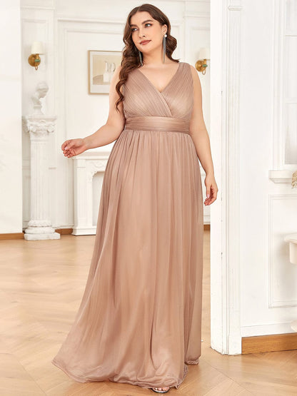 Glimmering Stardust Double V-Neck Evening Gown for Special Events