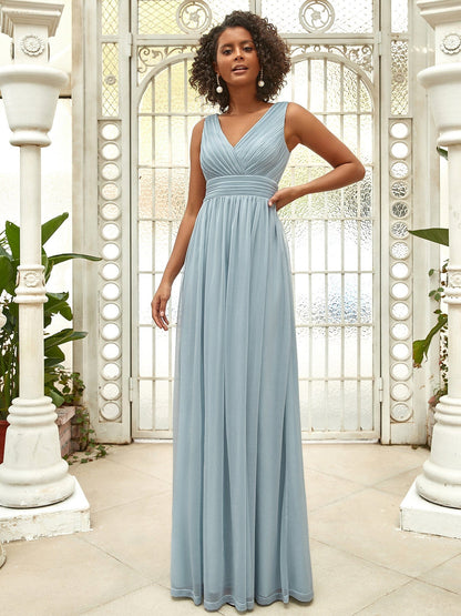 Glimmering Stardust Double V-Neck Evening Gown for Special Events