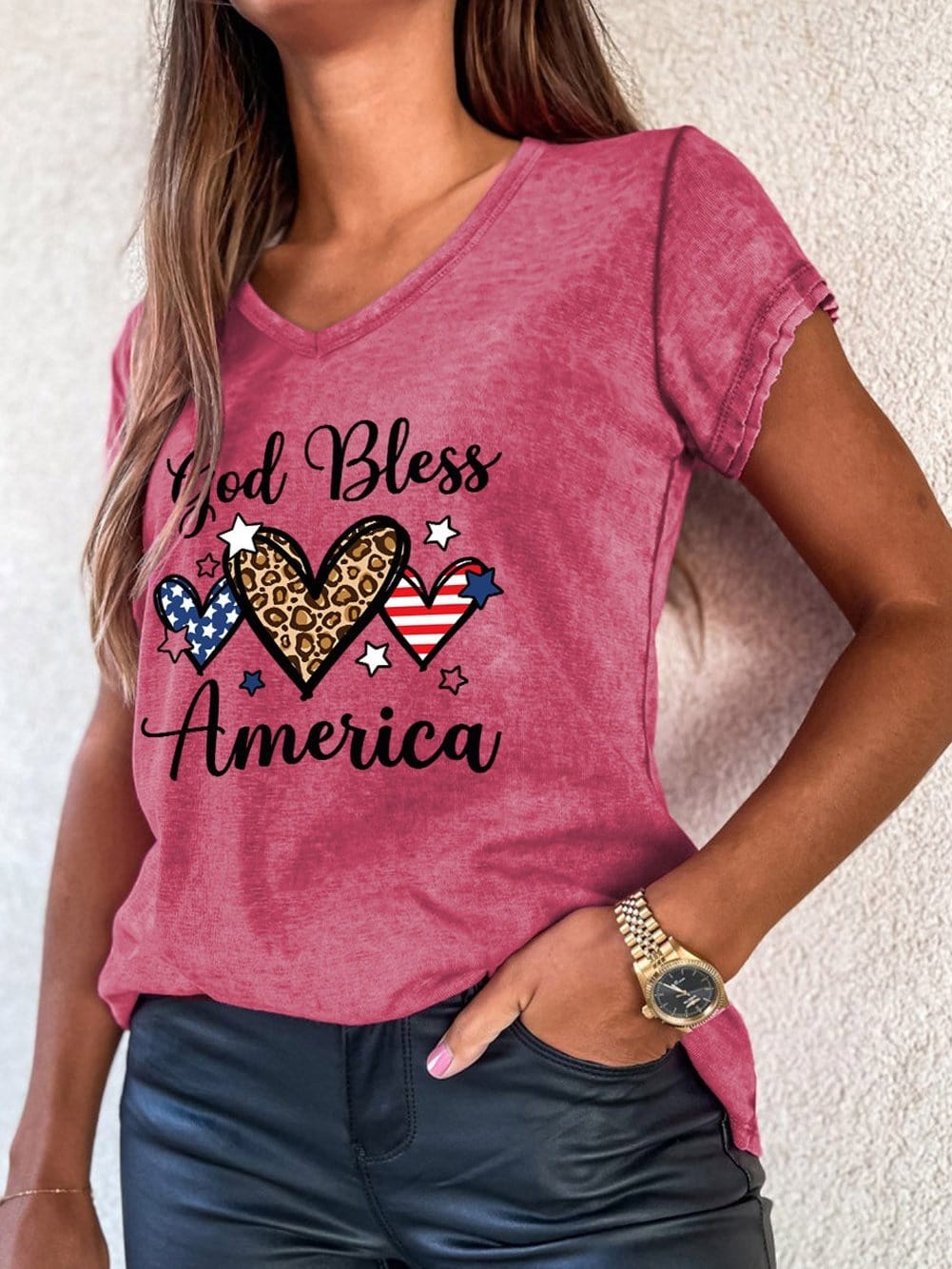 God Bless America Vintage Mineral Wash Graphic Tee