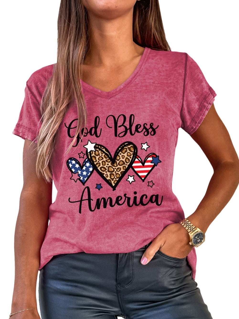 God Bless America Vintage Mineral Wash Graphic Tee