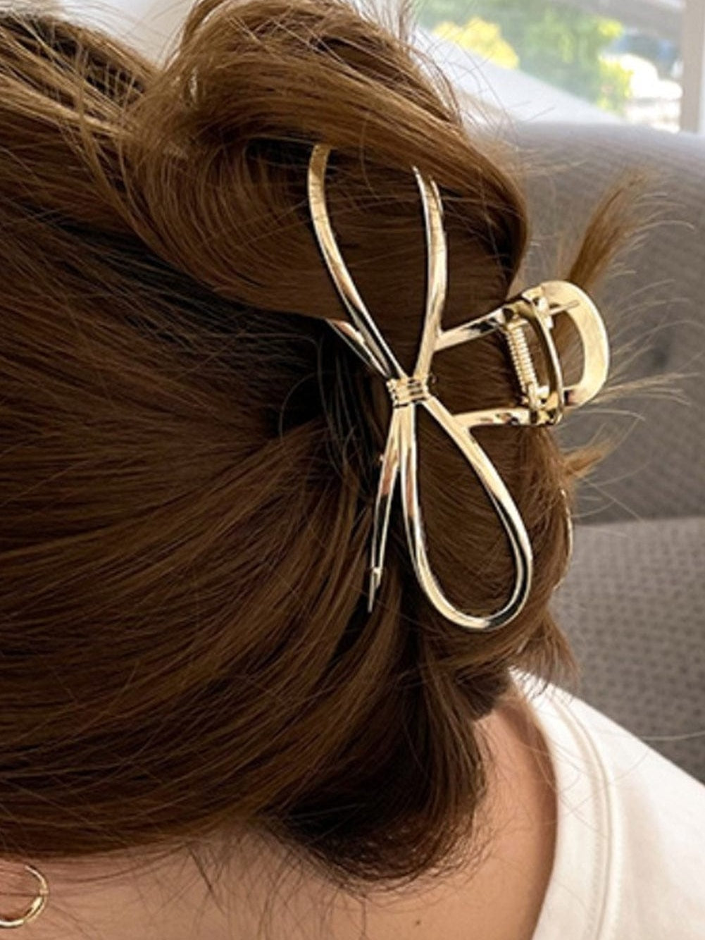 Gold Bowknot Shape Claw Clip