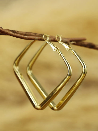 Gold Minimalist Square Hoop Earrings