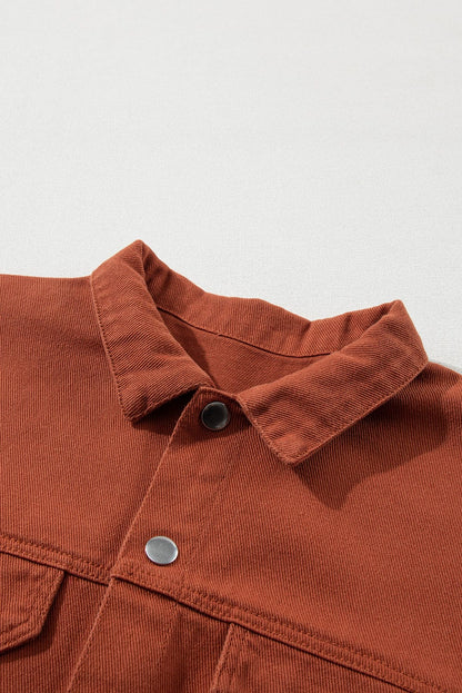 Golden Blaze Snap Closure Distressed Denim Jumpsuit