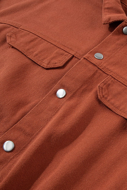 Golden Blaze Snap Closure Distressed Denim Jumpsuit