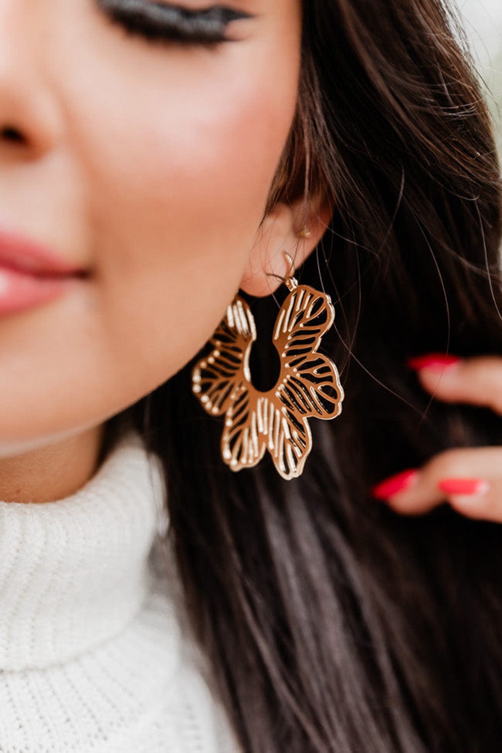 Golden Blossom Statement Earrings