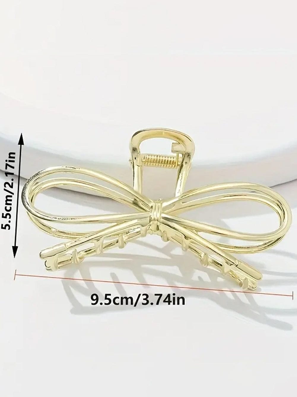 Golden Bowknot Design Hair Claw Clip