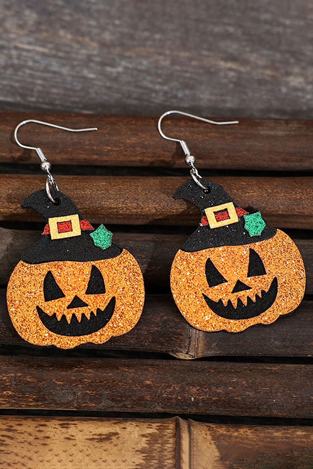 Golden Glow Halloween Pumpkin Drop Earrings