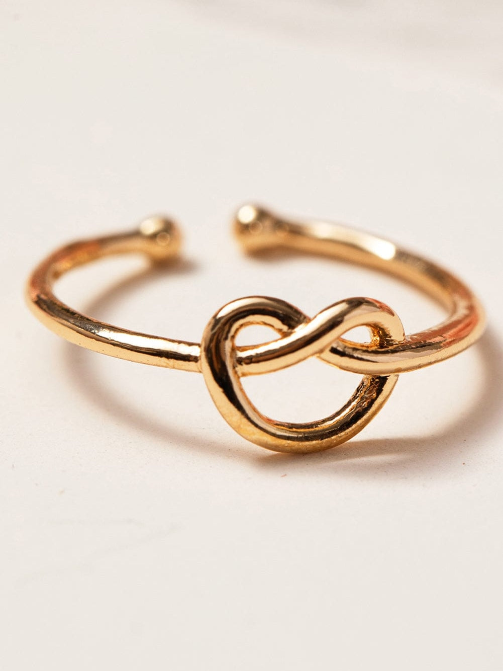 Golden Heart Knot Adjustable Fashion Ring for Valentine's Day