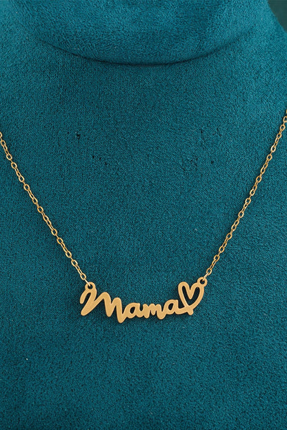 Golden Heart Mama Pendant Necklace with Chain