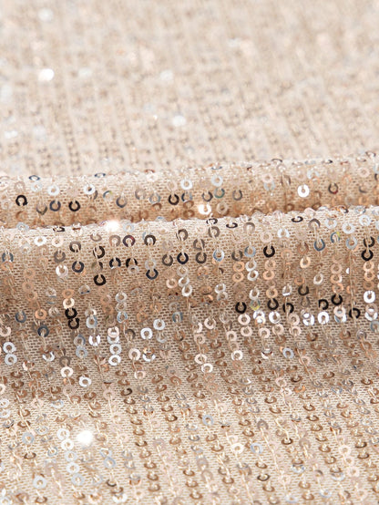 Golden Sparkle V-Neck Glamorous Sleeveless Jumpsuit