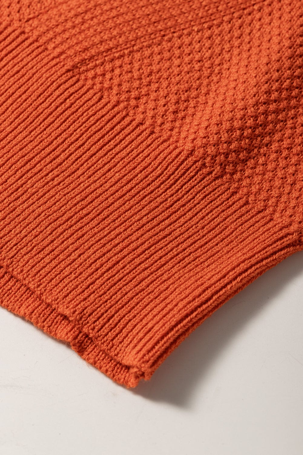 Golden Textured Knit Puff Sleeve Square Neck Sweater