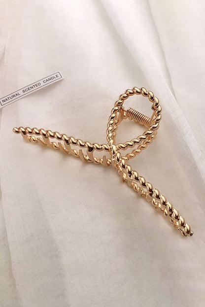 Golden Twisted Oversized Alloy Hair Clip