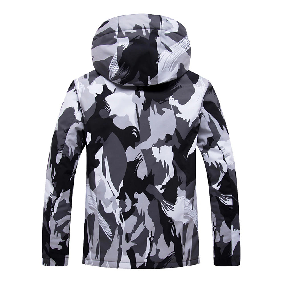 Men's Women's Hoodie Jacket Ski Jacket Outdoor Winter Thermal Warm Windproof Breathable Detachable Hood Windbreaker Winter Jacket for Skiing Camping / Hiking Snowboarding Ski