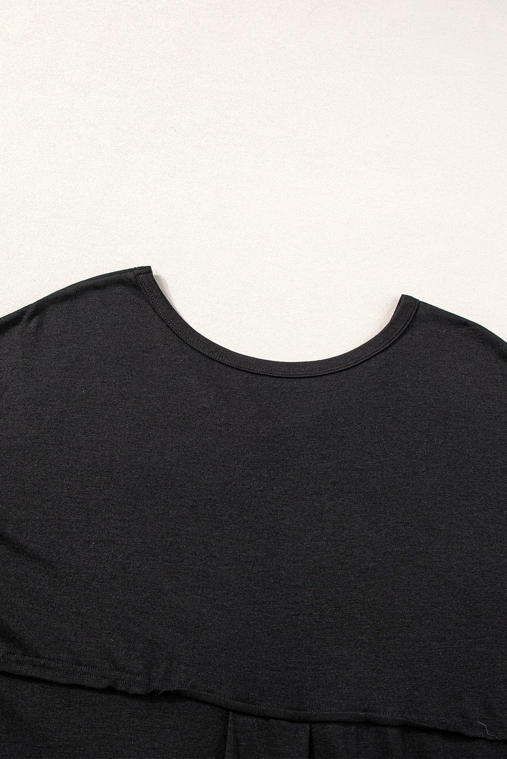 Graceful Black V Neck Split Maxi T-shirt Dress with Hidden Pockets