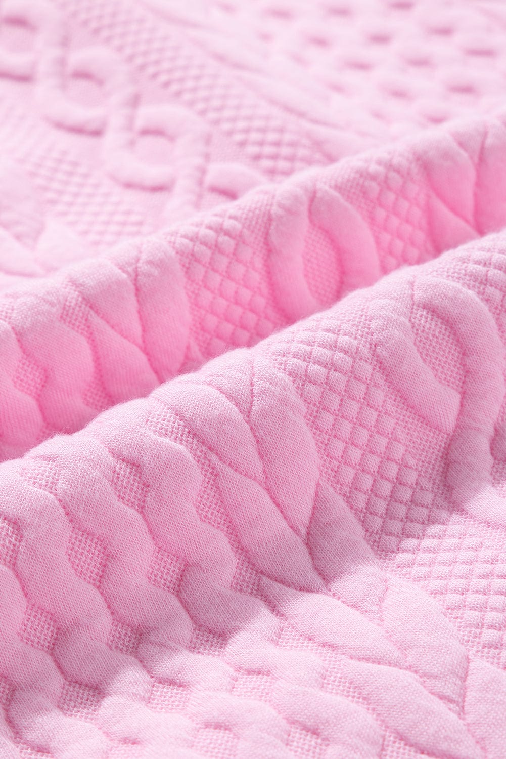 Graceful Pink Textured Puff Sleeve Tee