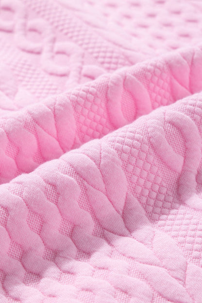 Graceful Pink Textured Puff Sleeve Tee