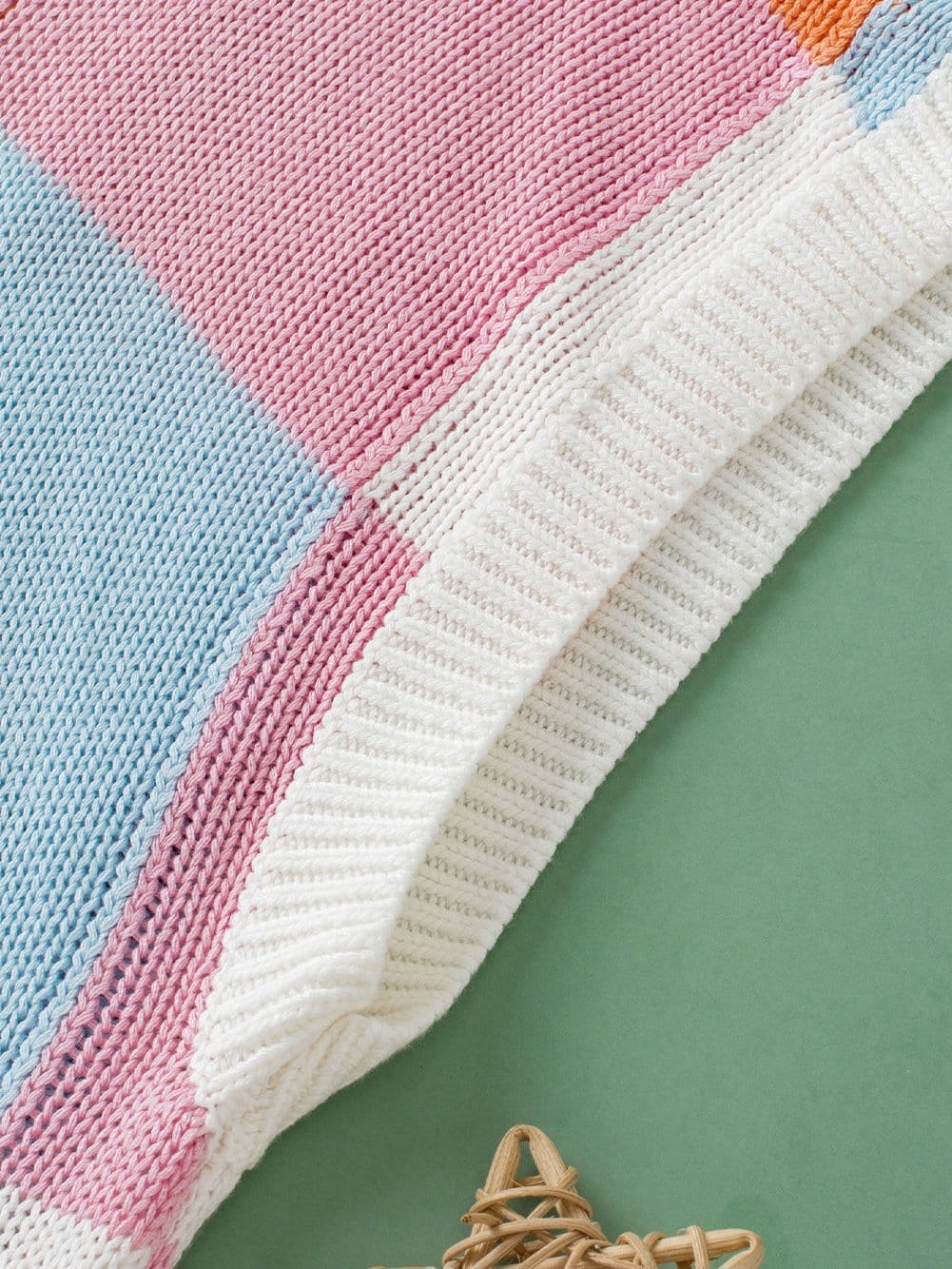 Grapefruit Orange Checkered Cap Sleeve Knit Top