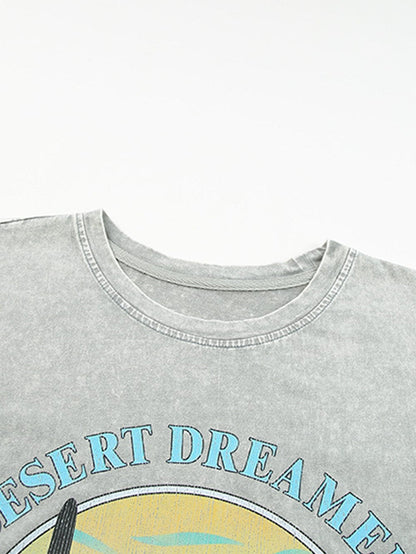 Graphic Desert Dreamer Mineral Wash Western Tee
