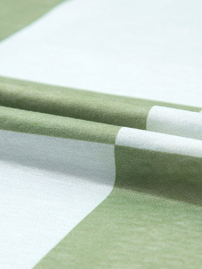 Grassy Checkered Print Blouse with Shirred Sleeves