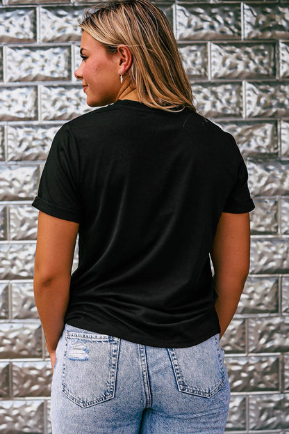 Gratitude Attitude Black Crew Neck Graphic Tee