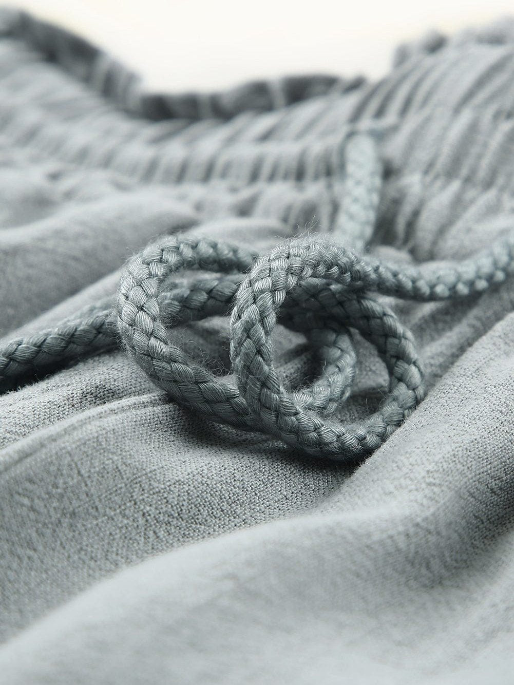 Gray Drawstring Frayed Edge Pocketed Shorts