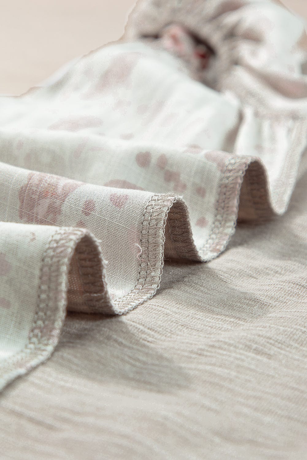 Gray Floral Ruffle Sleeve Square Neck Blouse - Chic Summer Style