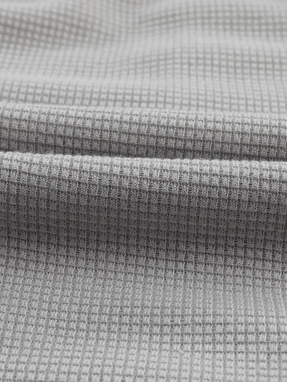 Gray Knit Cargo Pocket Jogger Pants with Waffle Texture