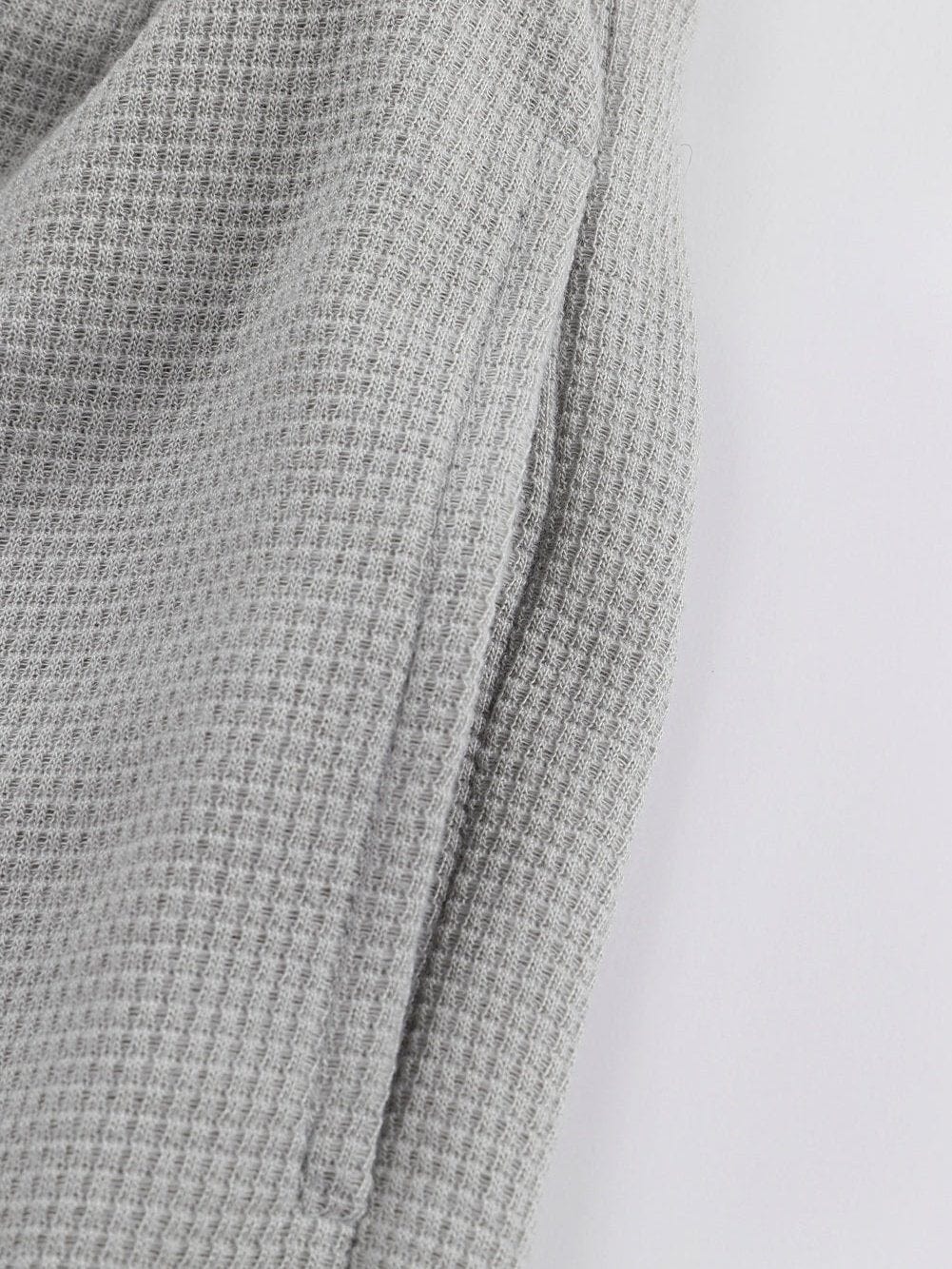 Gray Knit Cargo Pocket Jogger Pants with Waffle Texture