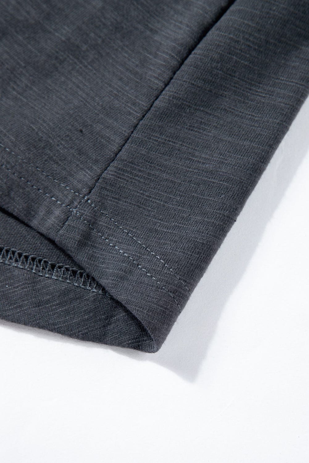 Gray Lace Crochet Patchwork V Neck Tee for Women