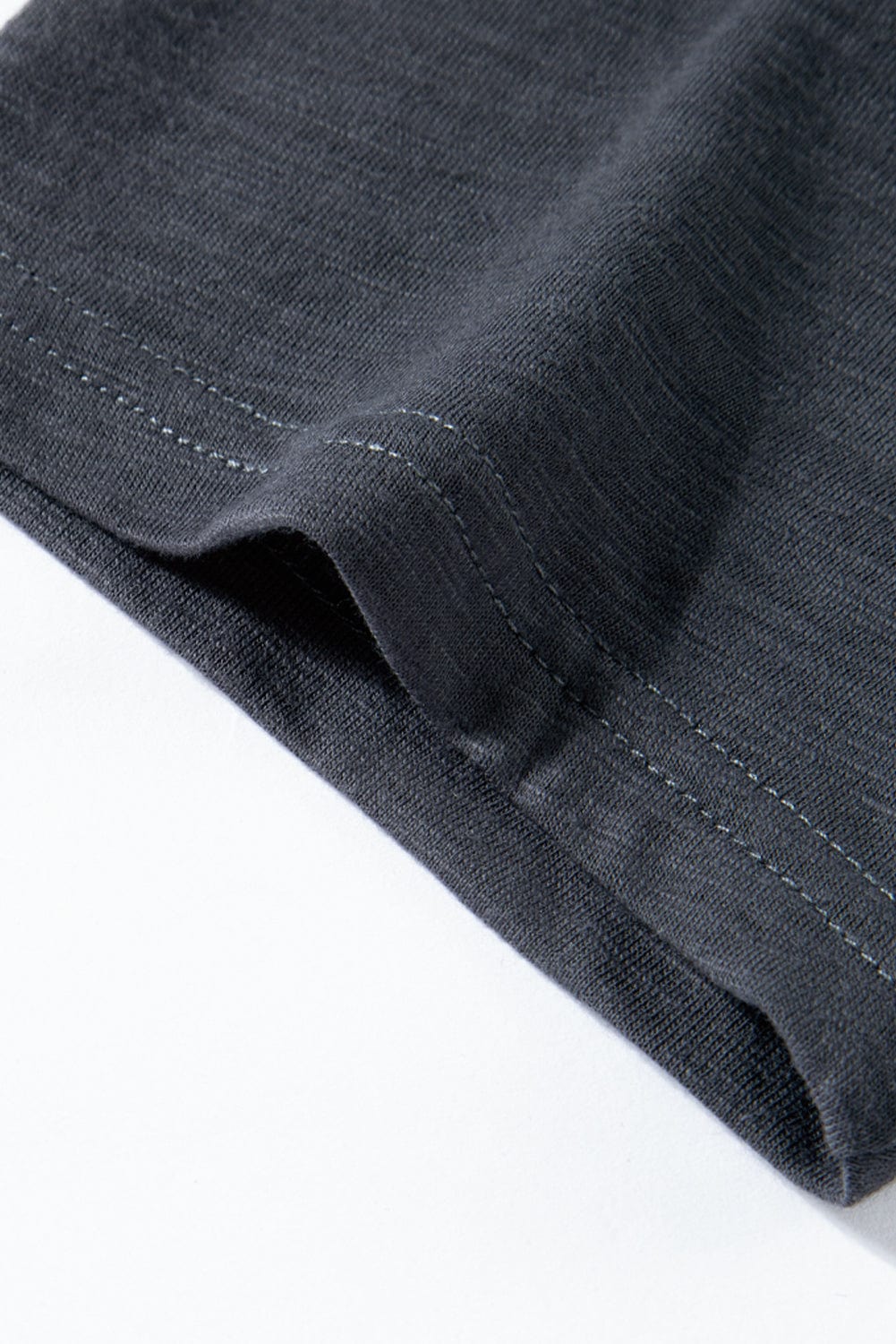 Gray Lace Crochet Patchwork V Neck Tee for Women