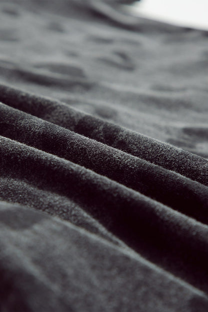 Gray Leopard Print T-Shirt Dress with Handy Pockets