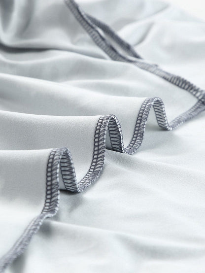 Gray Leopard Tie Dye V-Neck Casual Top