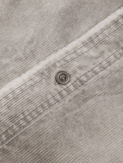 Gray Ombre Long Sleeve Distressed Denim Shirt Dress