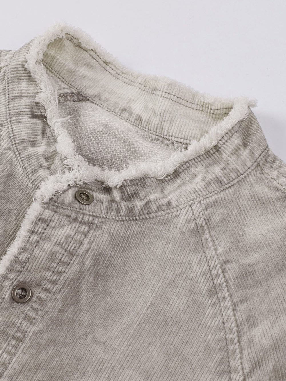 Gray Ombre Long Sleeve Distressed Denim Shirt Dress