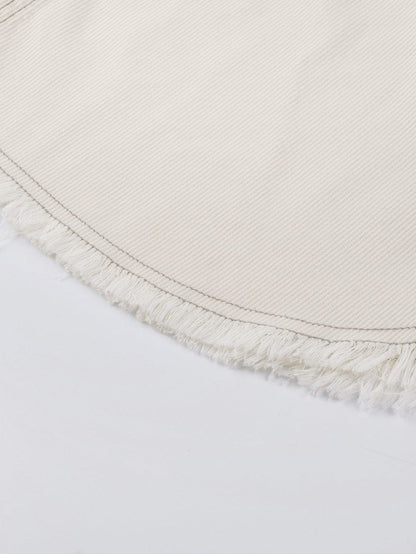 Gray Ombre Long Sleeve Distressed Denim Shirt Dress