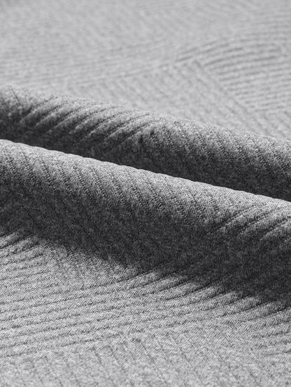 Gray Ribbed Hooded Mini Dress with Kangaroo Pocket