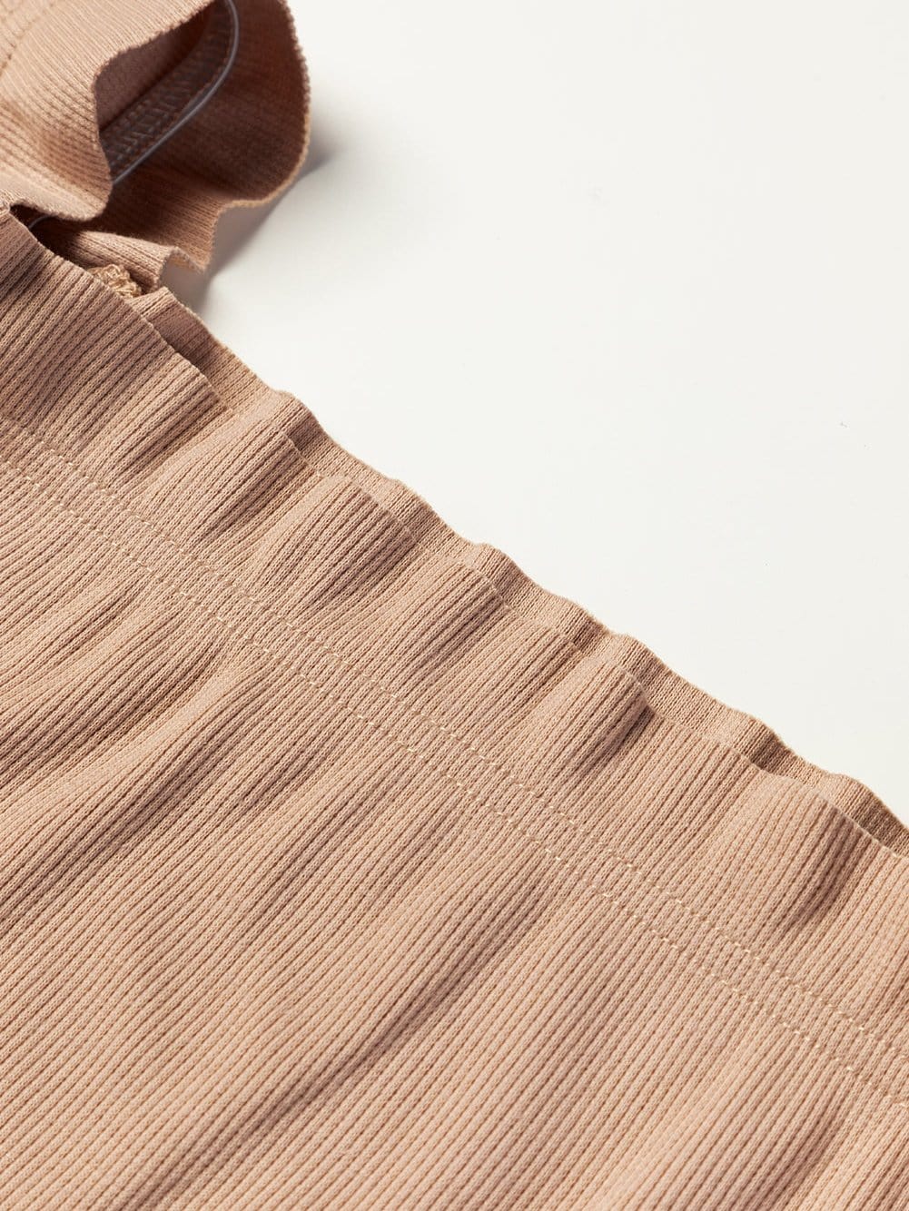 Gray Ribbed Knit Off-Shoulder Sweater Dress with Balloon Sleeves