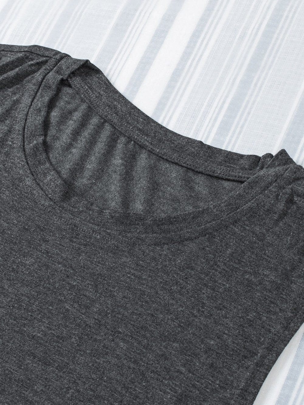 Gray Sleeveless Loose Fit Tank Top