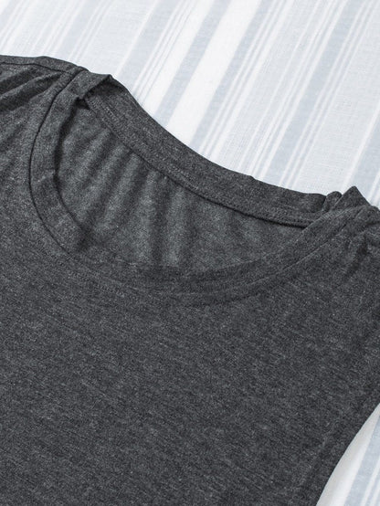 Gray Sleeveless Loose Fit Tank Top