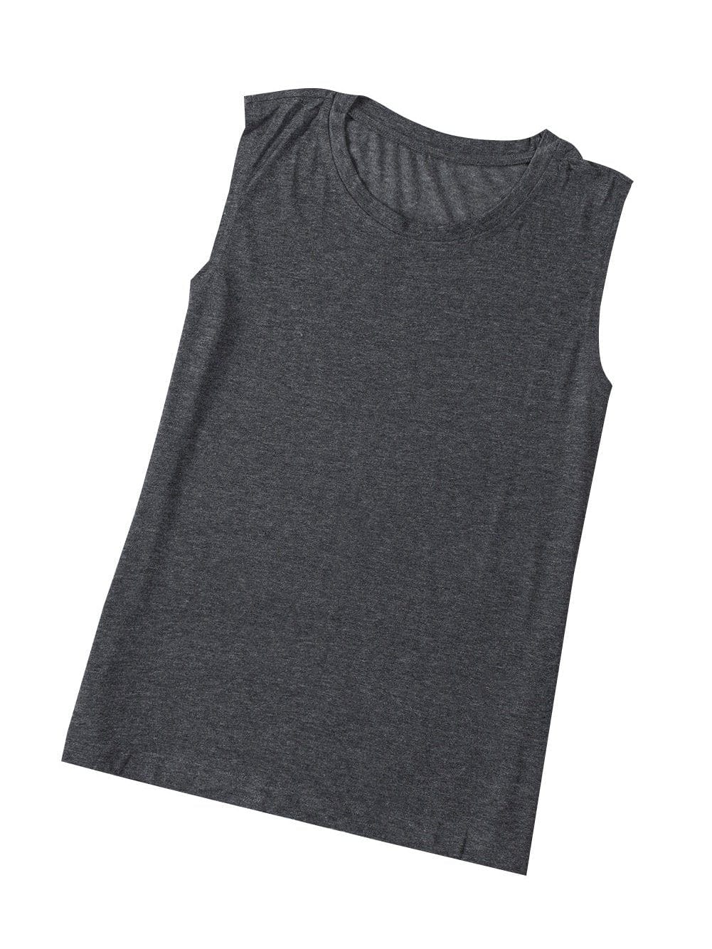 Gray Sleeveless Loose Fit Tank Top