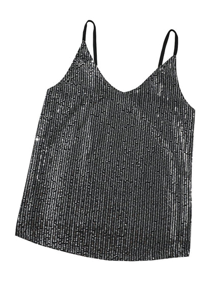 Gray Sparkling Sequin Tank Top