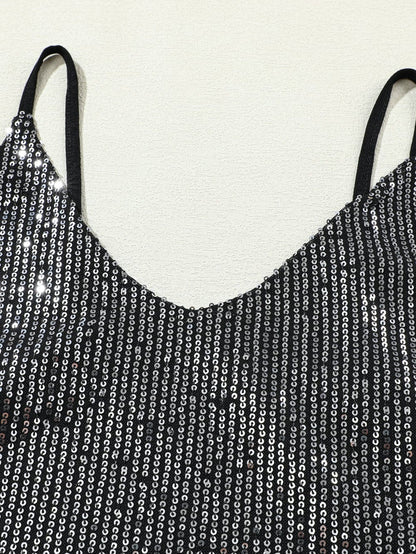 Gray Sparkling Sequin Tank Top