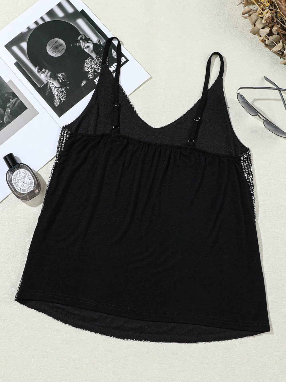 Gray Sparkling Sequin Tank Top