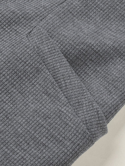 Gray Textured Sleeveless V-Neck Pocketed Casual Jumpsuit