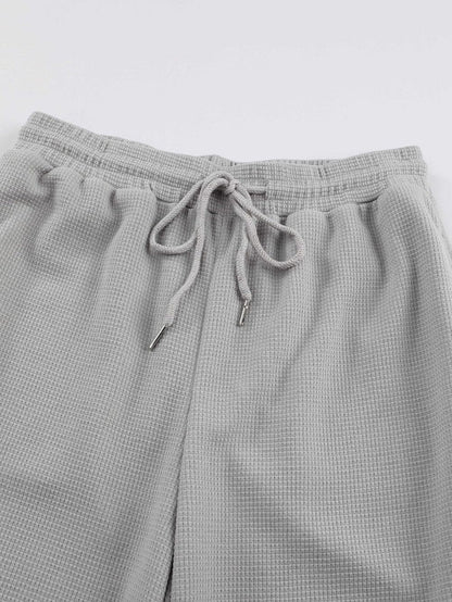 Gray Waffle Texture Cargo Pocket Jogger Pants